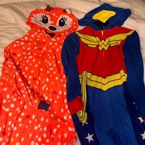 Girls 10/12 pajama onesie bundle